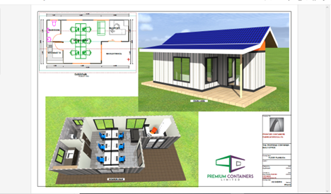 Wood cladded container office design